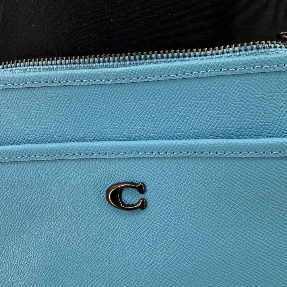 Coach Kitt Messenger Bag Blue Crossgrain Leather Women's Crossbody - Picture 3 of 11